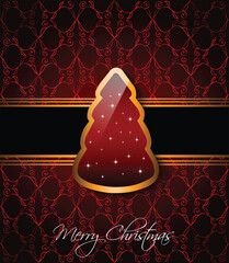 2024 Elegant classic christmas greetings background with lovely tree ideal for flyers invitations.
