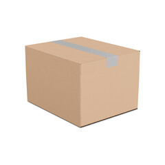 Cardboard Box Mockup isolated on a white Background