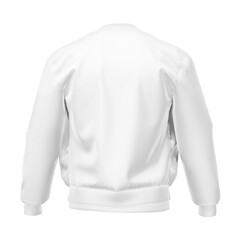 A White Bomber Jacket Back View Mockup Isolated on a White Background