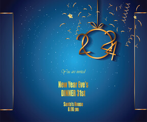 Fototapeta na wymiar 2024 happy new year background banner for your seasonal invitations festive posters.