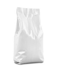 a White Coffee Bag mockup isolated on a White Background