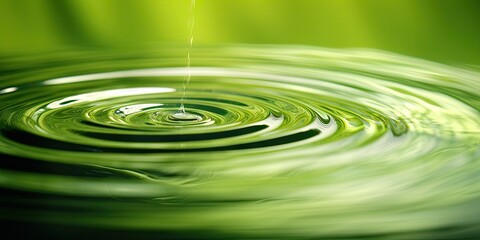 Nature elegance. Macro view of single raindrop in motion. Liquid harmony. Serene waves and circles in clear water. Purity in motion. Raindrops creating ripple