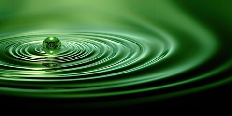 Nature elegance. Macro view of single raindrop in motion. Liquid harmony. Serene waves and circles in clear water. Purity in motion. Raindrops creating ripple