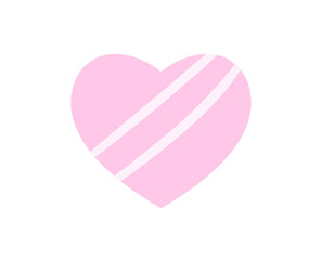 pink heart on white
