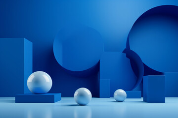 Abstract background with blue balls