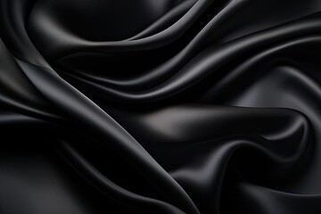 Obraz premium black satin background - generative ai