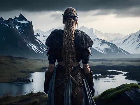 Viking  Girl  In The Mountains