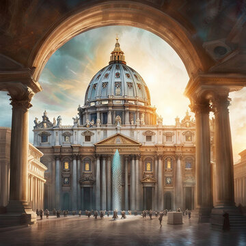 Churches of Rome, Vatican  - Created with Generative AI Technology