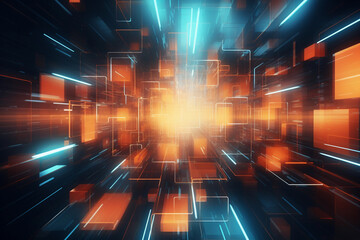 Obraz premium Abstract technological background in space. Universe and multiverse concept