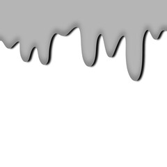 silver colorful dripping splatter, Color splash or Dropping Background. chocolate dripping on white.