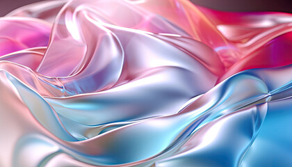 Silky Fabric in Gradient of Colors,Colorful Abstract Background in Pink, Blue