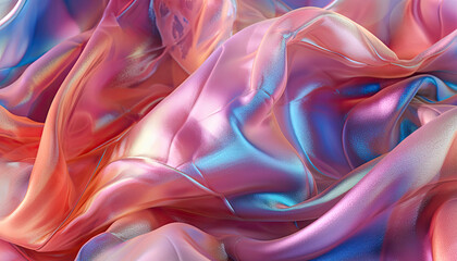 Obraz premium Silky Fabric in Gradient of Colors,Colorful Abstract Background in Pink, Blue