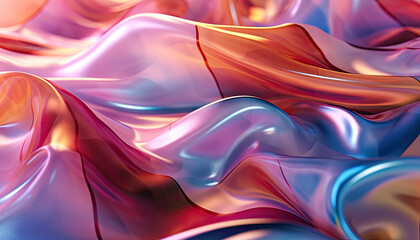 Silky Fabric in Gradient of Colors,Colorful Abstract Background in Pink, Blue