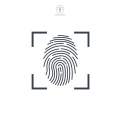 Fingerprint icon symbol vector illustration isolated on white background