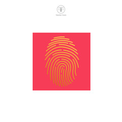 Fingerprint icon symbol vector illustration isolated on white background