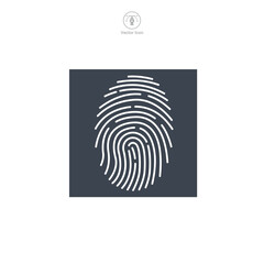 Fingerprint icon symbol vector illustration isolated on white background
