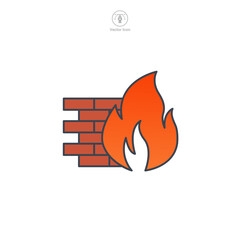 Firewall icon symbol vector illustration isolated on white background