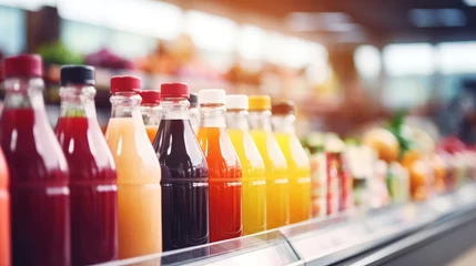 Poster Fruit juices in supermarket © Jane Kelly