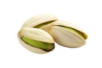 Close-up photo of pistachio isolated on a transparent background, PNG