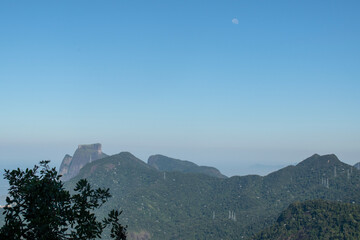 Rio de Janeiro, Brazil: view of Pedra da Gavea, a monolithic mountain in Tijuca Forest, composed of...