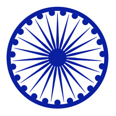 Ashoka Chakra wheel sign silhouette icon