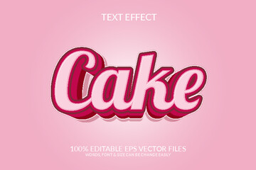 Cake 3d fully editable vector eps text effect design