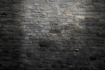 old dark stone wall