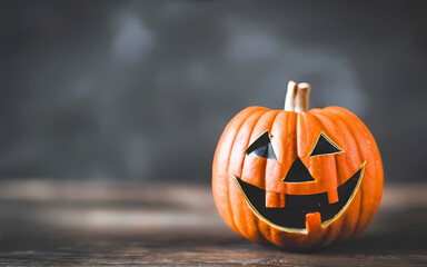 halloween pumpkin on a dark background ideal for Halloween Spirit