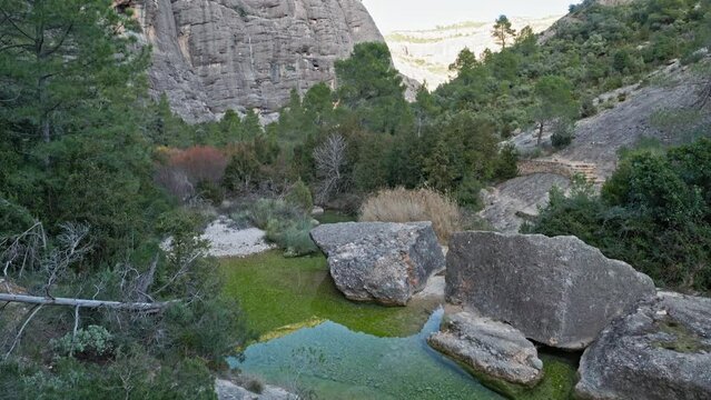 View of the canyon in Els estrets d`Arnes national park in Spain