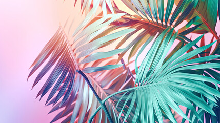 Pastel Palm Leaves: A Dreamy Tropical Escape