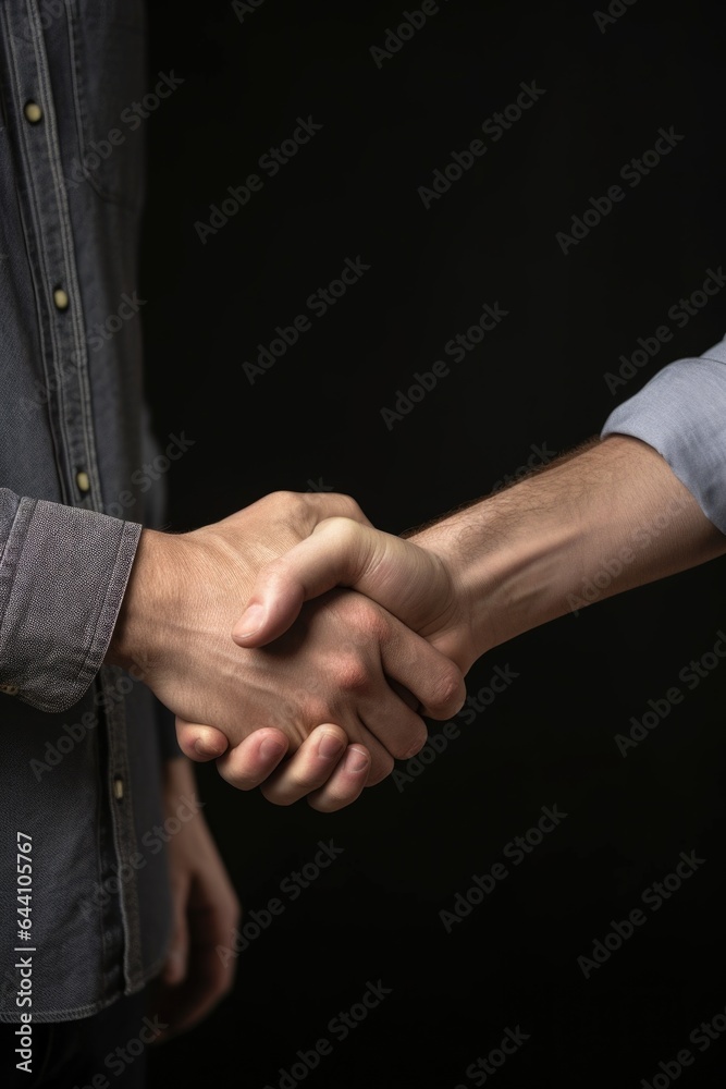 Wall mural studio shot of an unrecognizable man shaking hands with a client