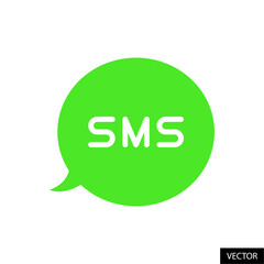 SMS, Short message service vector icon in flat style design for website, app, UI, isolated on white background. Vector illustration.