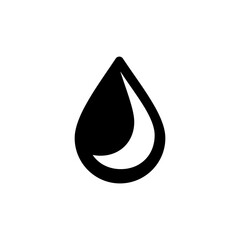 Water or oil drop icon. Simple vector black glyph icon isolated on white background.