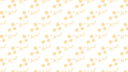 Seamless pattern with abstract hand drawn plants. Vector illustration