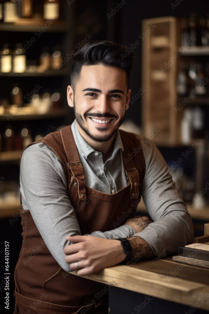 Canvas Prints portrait of a happy young man working in his store