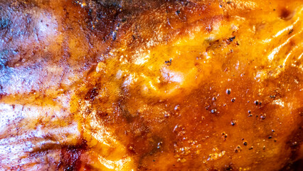 delicious whole roasted pork on the table