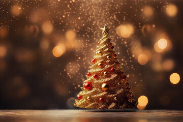 Festive Christmas Tree Blurred Background
