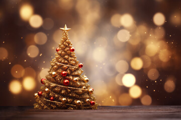 Festive Christmas Tree Blurred Background