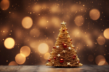 Fototapeta na wymiar Festive Christmas Tree Blurred Background
