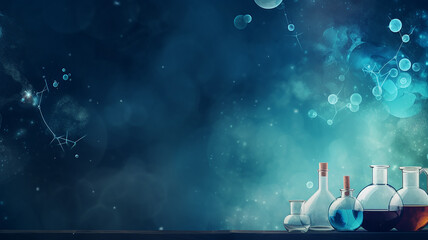 abstract background with copy space theme chemistry test tubes experiments.