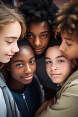Obraz premium cropped shot of a group of teenagers standing in a huddle