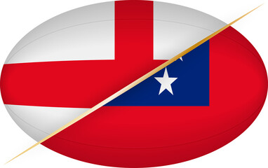 Rugby match England and Samoa.