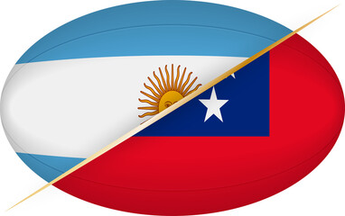 Rugby match Argentina and Samoa.