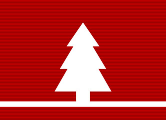 Tannenbaum auf gestreifter roter Weihnachtskarte
