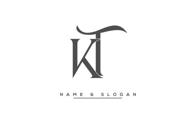 KT,  TK,  K,  T  Abstract  Letters  Logo  Monogram
