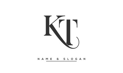 KT,  TK,  K,  T  Abstract  Letters  Logo  Monogram