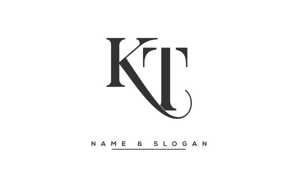 KT,  TK,  K,  T  Abstract  Letters  Logo  Monogram