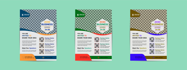 Flyer Design with rectangle and circle