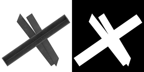 3D rendering illustration of a Czech hedgehog anti-tank obstacle © Francesco Milanese