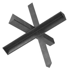 3D rendering illustration of a Czech hedgehog anti-tank obstacle © Francesco Milanese